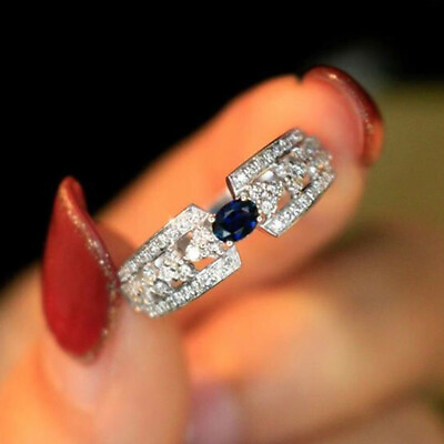 #ad Women Elegant 925 Silver Plated Ring Cubic Zircon Wedding Party Jewelry Sz 6 10 C $3.55