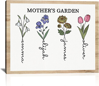 #ad Mothers Day Gift Unique for Mom Birth Month Flower Mothers Garden Canvas Poster $24.99