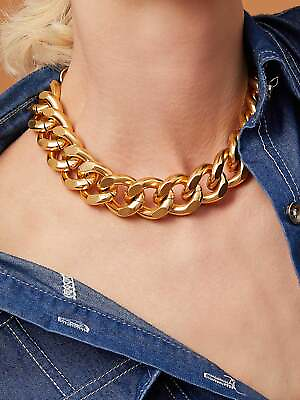 #ad Chunky Golden Color Chain Necklace for Women Jewelry for Women Necklace $6.32