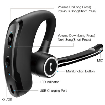 #ad Bluetooth 4.0 Wireless Handsfree Stereo Earphone Headset For Samsung iPhone HTC $15.98