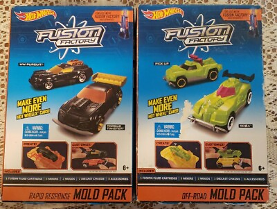 #ad Hot Wheels LOT OF 2 BLACKamp;GREEN Car Mold Pack for use with Fusion Factory*READ* $19.95
