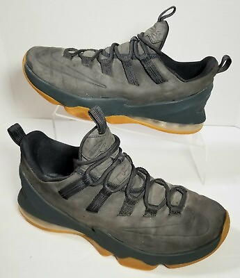 #ad Nike Mens Sz 8 Lebron 13 Low Premium Anthracite Dark Grey Suede XIII AH8289 001 $26.97