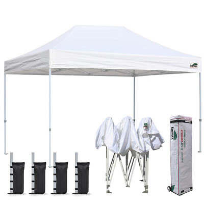 #ad Eurmax USA 8x12 Ez Pop Up Canopy Tent Commercial Instant Canopies4 Sand Bags $169.99