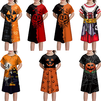 #ad Kids Girls Fancy Costume Creative Halloween Dress Role Play Nightgowns Soft $13.71