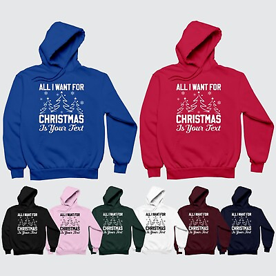 #ad Personalised Xmas Party Hoodie Unisex Adult#x27;s Custom Text Printed Christmas Top GBP 13.49