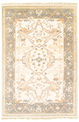 #ad Traditional Hand Knotted Bordered Carpet 3#x27;11quot; x 5#x27;11quot; Wool Area Rug $255.20