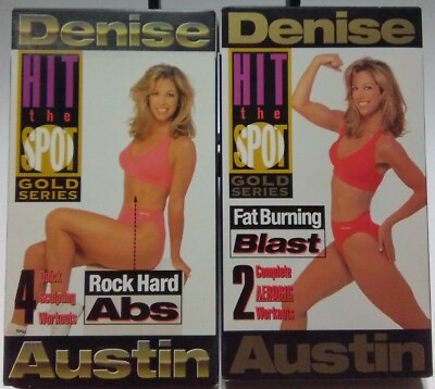 #ad 2 x Denise Austin Hit the Spot Gold Series VHS Videos Abs Fat Burning V4 $19.95