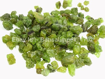#ad 100 Cts Natural Olive Green Peridot Rough loose Gemstone lot $3.50