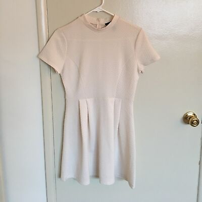 #ad white mini dress tennis size small high neck size small $9.87
