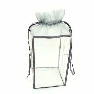 #ad Silver Gifts Bag Organza Clear Square Vinyl Holiday Gifts Foldable Basket 12 Pc. $29.19