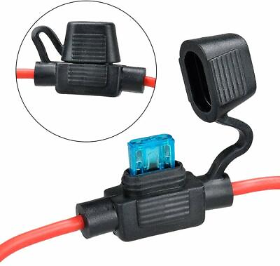 #ad Fuse Holder In Line Waterproof Auto ATC Blade 10A 15A 30A 40A 10AWG Wire $5.69