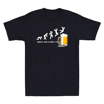 #ad Beer Friday Weekend T Shirt Funny Beer Gift For Beer Lovers Men#x27;s Cotton T Shirt $13.99