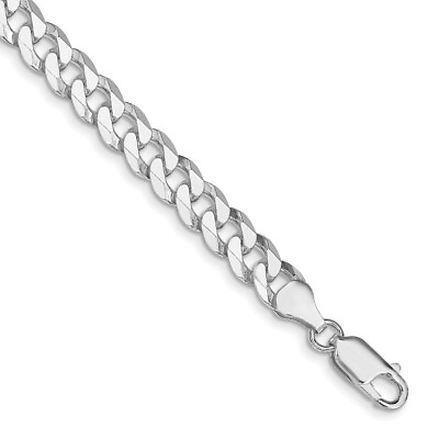 #ad #ad Sterling Silver Rhodium plated 7mm Beveled Curb Chain Necklace $113.80