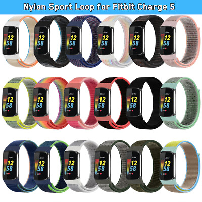 #ad For Fitbit Charge 5 Woven Nylon Sport Loop Band Wrist Strap Smart Watch Bracelet $4.29