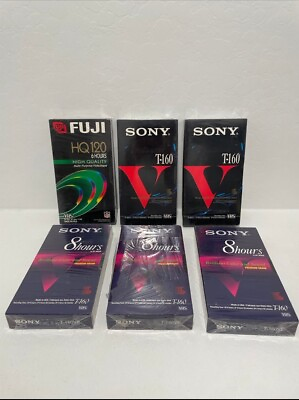 #ad Fuji Sony HS Blank Tapes T 160VC Premium Grade EP 8 Hours Mixed Lot Of 6 VHS $25.00