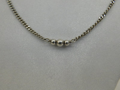 #ad STERLING BEADED BALL CHAIN NECKLACE ITALY M ITALIAN SILVER 24quot; $28.09