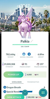#ad Pokémon Go Origin Palkia With Los Angeles Location Background PvP Master League $20.00