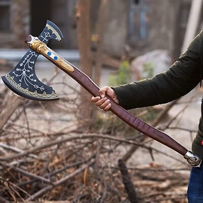 viking axe with leather sheath Bearded Axe Survival axe gift for him her $170.00