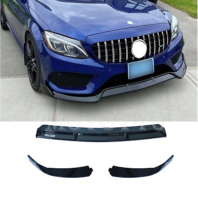 #ad ABS Front Lips Bumper Splitter Apron for benz w205 c class sport version 2015 18 $129.99