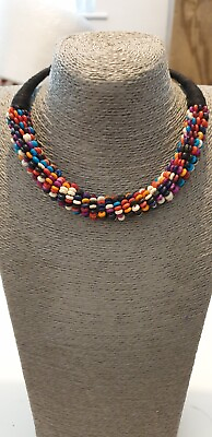 #ad Fashion Jewellery Necklace Short Length Multicoloured Tone Style GBP 12.99