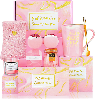 #ad Mothers Day Gifts Box Set Pink Unique Birthday Gift Basket for Moms Women from D $32.01