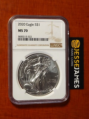 #ad SPOTTING: 2020 $1 AMERICAN SILVER EAGLE NGC MS70 CLASSIC BROWN LABEL $54.00