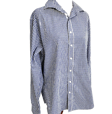#ad Van Heusen Shirt Size N41 Men#x27;s Euro Tailored Fit Blue Check Business Sleeve AU $8.90