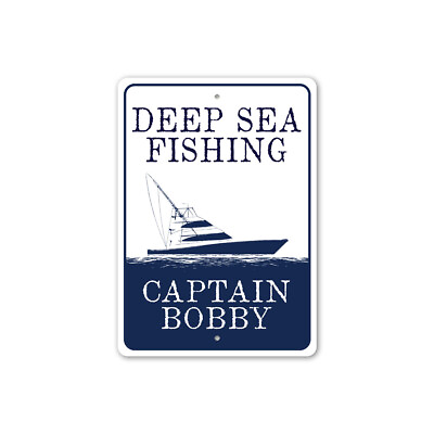 #ad Deep Sea Fishing Captain Metal Sign $74.25