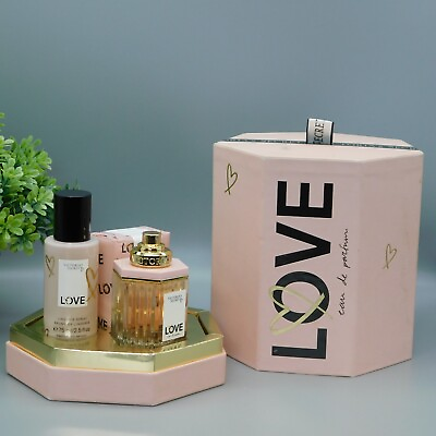 #ad Victoria#x27;s Secret LOVE Eau de Parfum Gift Set 1.7 oz Spray Cleansing Bar Lingeri $64.58