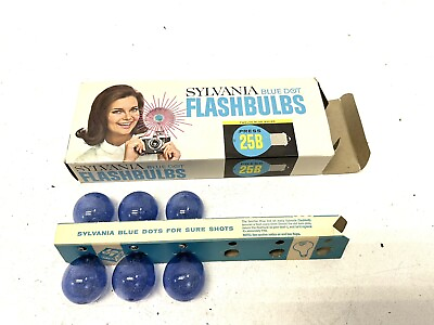 #ad Sylvania Flashbulbs 25B Press Blue Dot 6 Bulbs in Original Box wow $30.41