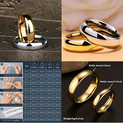 #ad Wedding Ring Engagement Titanium Steel Elegant Beautiful Simple Design $4.49