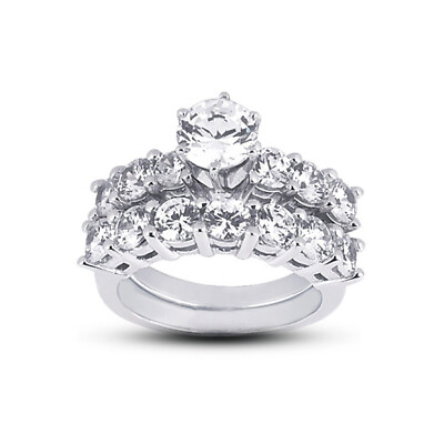 #ad 2.67ct E VS2 Round Natural Certified Diamonds 18k Classic Matching Bridal Set $3202.50