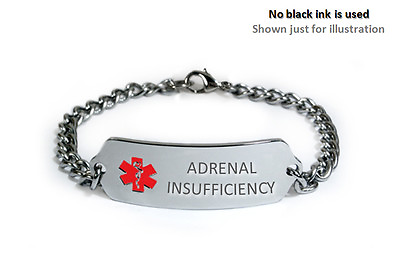 ADRENAL INSUFFICIENCY Medical ID Alert Bracelet. Free medical Wallet Card $24.99