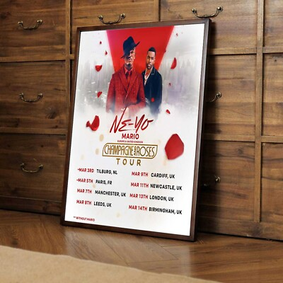 #ad nE YO Mario Europe amp; United Kingdom Champagne And Roses tour 2024 poster $14.98