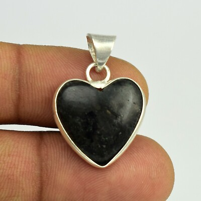#ad Natural Black Copper Jasper Gemstone Handmade Heart Pendant Jewelry VP2605 $7.37