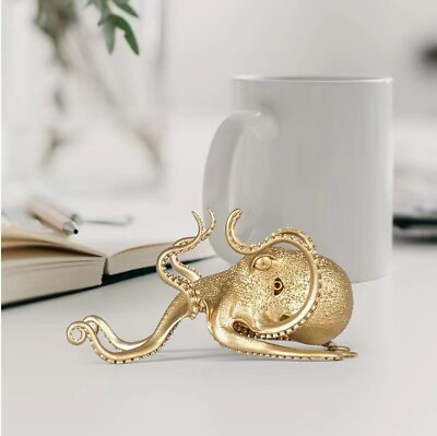 #ad Metal Octopus Animal Statue Tabletop Figurine Decor Gift Mobile Phone Holder NEW $14.48