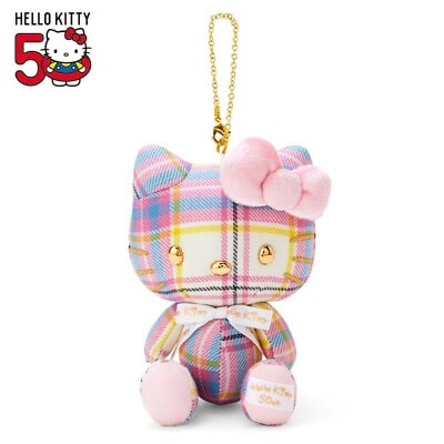 #ad Hello Kitty 50th Anniversary Dress tartan design Plush with Box Sanrio NEW $210.00