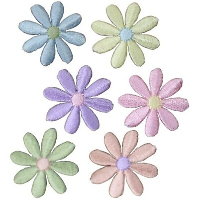 #ad #ad Small Colorful Daisy Applique Patch Set Flower Bloom 1 1 8quot; 6 Pack Iron on $4.25