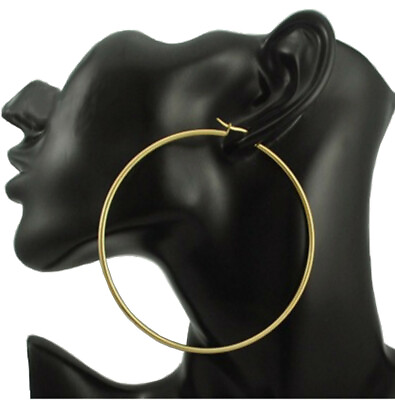 #ad Timeless Fashion Big Hoop 2 mm Tube Earrings $6.99