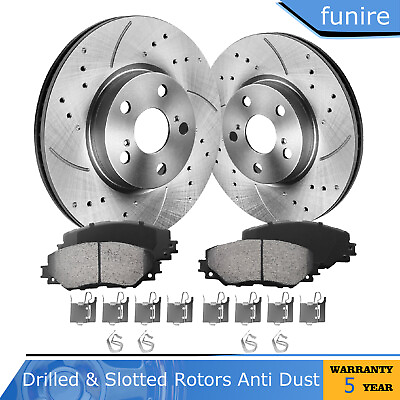 #ad #ad funire Front Disc Brake Rotors amp; Ceramic Pads Kit for Toyota Corolla Matrix 2014 $70.99