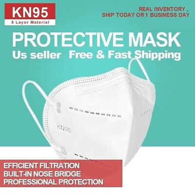 #ad 50 PCS Disposable Face Masks 5 Ply Protective Mouth Cover KN95 Respirator $8.26