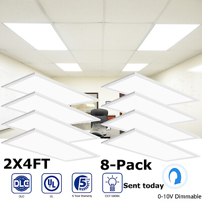 #ad 8PC LED Flat Panel LightLED Troffer Lights Back lit Drop Ceiling Lights $389.09