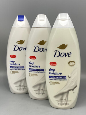 Dove Deep Moisture Nourishing Body Wash 24 fl oz 709mL x 3 PACK $19.54