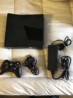 #ad Microsoft Xbox 360 S Slim 4GB Black Console Game Bundle Cleaned Tested $70.00