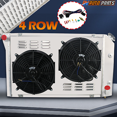#ad 4 Row Radiator Shroud Fans For Chevy Corvette C3 Coupe 5.0L 5.7L V8 AT 1977 1982 $249.94