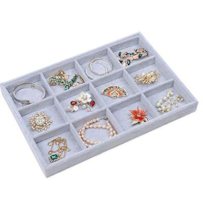 #ad Jewelry Organizer Tray 12 Grid Velvet Jewelry Tray Jewelry Display Case for ... $33.74