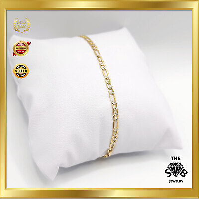 #ad Guaranteed 10K Yellow Gold 2mm Figaro Bracelet Unisex Real Elegant Armlet 6quot; 10quot; $69.89