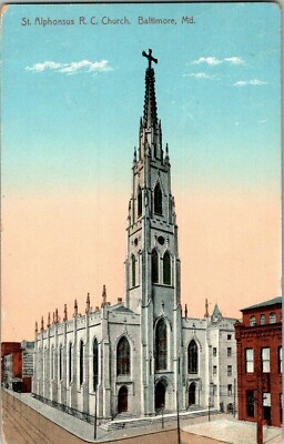 #ad 1910. BALTIMORE MD. ST. ALPHONSUS R.C. CHURCH. POSTCARD EE10 $15.00