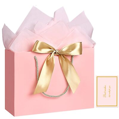 #ad Gift Bags 1PCS Gift Bags Large with Ribbon and 1 Greeting Cards 2 Tissue Pape... $18.79