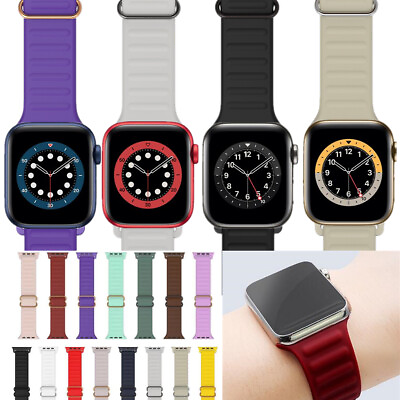 #ad SOLO Elastic Belt Loop Silicone Strap for Apple Watch 6 SE 5 4 3 2 1 iWatch band $5.45